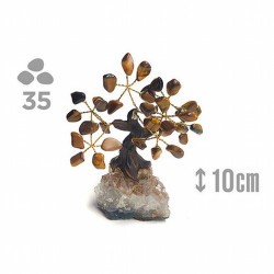 Árbol compuesto de 35 piedras de Ojo de Tigre (de 1cm aprox).

Base de drusa de Amatista.

Medida: 10cm de alto aprox.

 