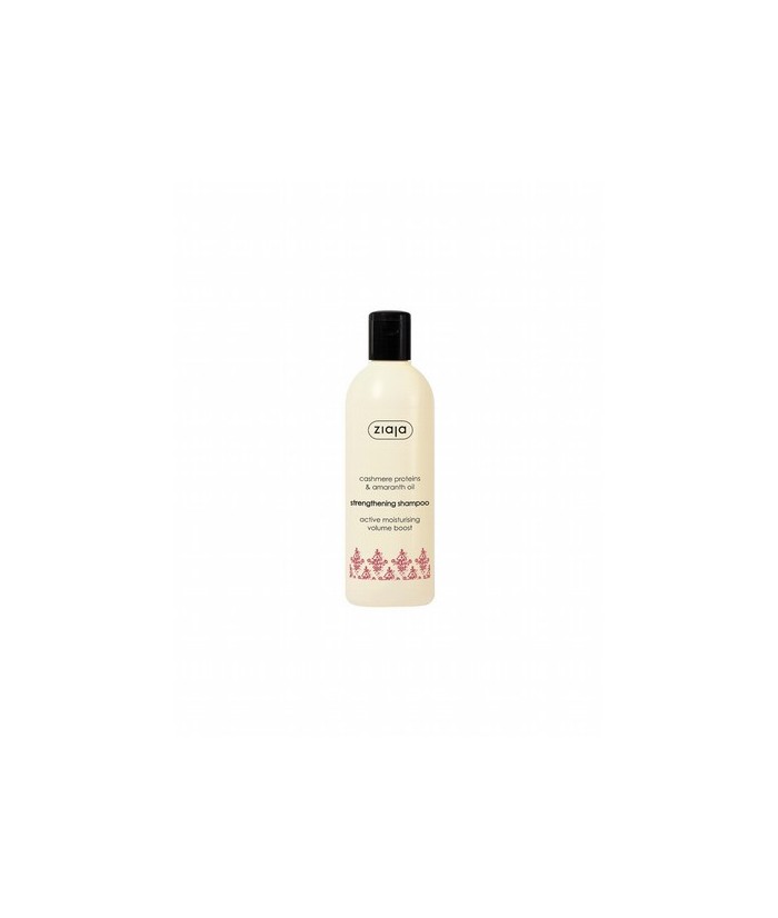 Champú fortalecedor para cabello normal, fino, delicado y seco que contiene proteínas de cachemira y aceite de amaranto.

Con