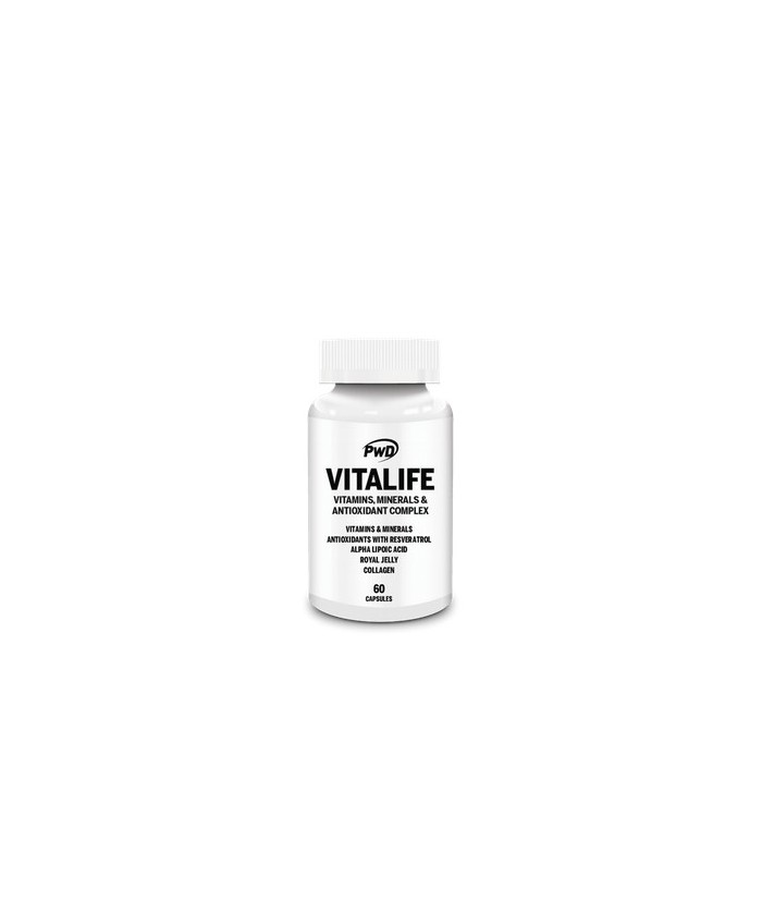Vitalife contiene vitaminas, minerales y antioxidantes. Las vitaminas son un grupo de sustancias que son necesarias para el fun
