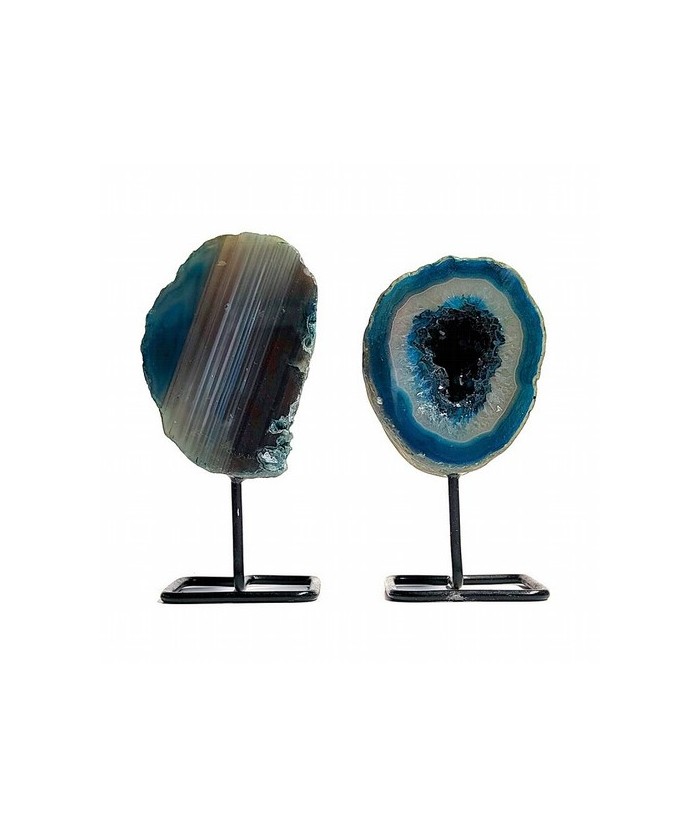 Geoda de Ágata color verde azulado (Teal) sobre base de metal.

Origen: Brasil

Altura: 8 cm aprox.