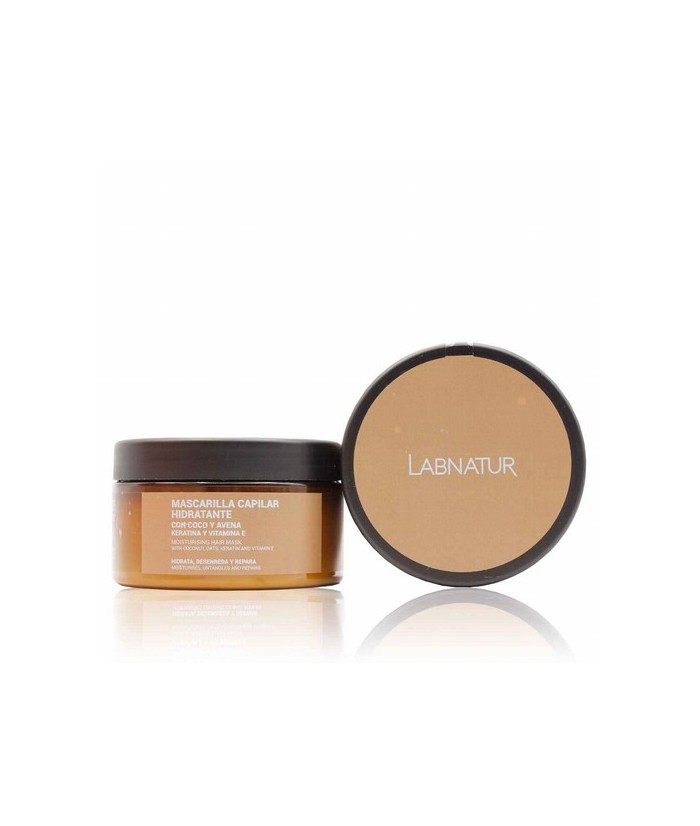 La Mascarilla de Coco y Avena Labnatur está enriquecida con Keratina y Vitamina E. Protege el cabello de las agresiones externa