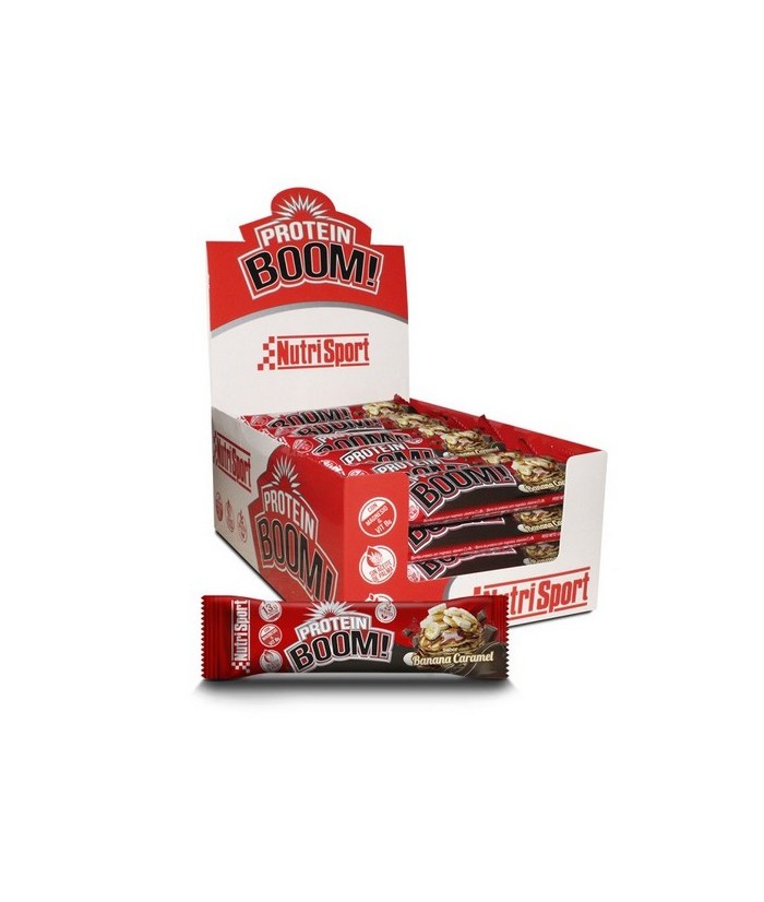Protein Boom es una barrita proteica con 12-13 g de proteína láctea, según sabor. Gracias a su aporte proteico sumado a sus hid