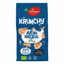 KRUNCHY AVENA NATURAL BIO, 375 g
Ref. 019174

Ingredientes: copos de avena* 50%, azúcar de caña sin refinar*, arroz* extrusi