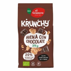 
KRUNCHY AVENA CHOCOLATE BIO, 375 g
Ref. 019175

Ingredientes: copos de avena integral* 45 %, azúcar de caña sin refinar*, 