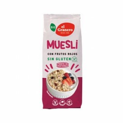 MUESLI CON FRUTOS ROJOS SIN GLUTEN BIO, 375 g
Ref. 019143

Ingredientes: copos de avena* integral sin gluten 82,6%, copos de