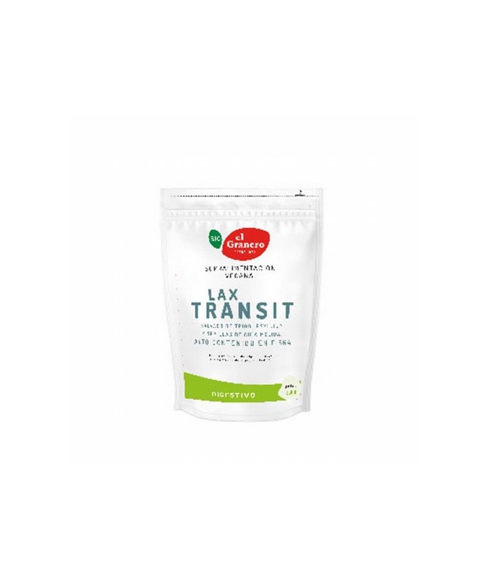 LAX - TRANSIT (SALVADO DE TRIGO, PSYLLIUM Y CHIA) BIO, 150 g
Ref. 014114

Ingredientes: salvado de trigo* 90%, cubierta de l
