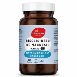 BISGLICINATO DE MAGNESIO CON B6, 60 CAP,730 mg
Ref. 013965

Ingredientes: polvo de bisglicinato de magnesio quelado tamponad