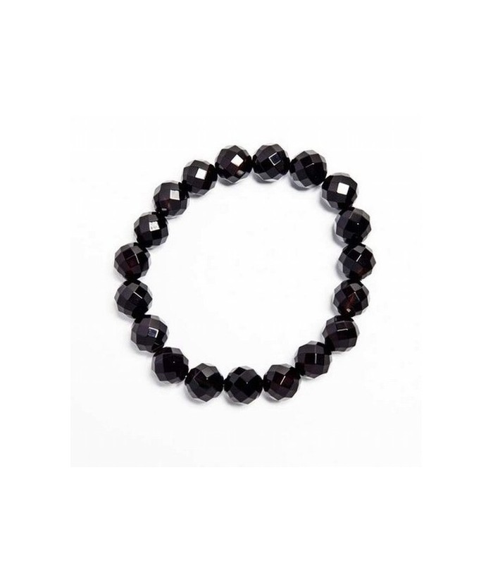 Pulsera de Ágata Negra con bola de 10mm facetada.

En goma elástica.