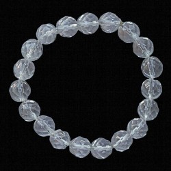 Pulsera de Cristal de Roca facetada en bolas de 10mm.

En goma elástica.