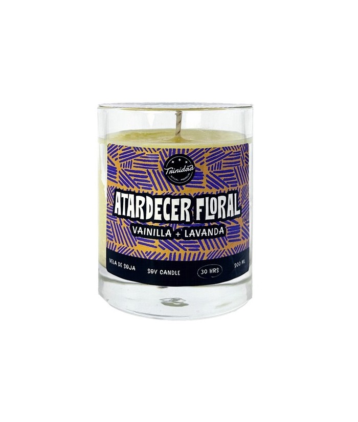 TRI.VELA VASO ATARDECER FLORAL 200 ML.