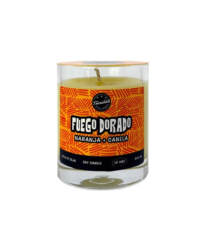 TRI.VELA VASO FUEGO DORADO 200 ML.