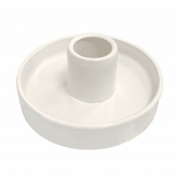 Diámetro: 10,50 cm

Altura: 5cm

Diámetro del hogar: 3,50 cm

Material: Cerámica

color blanco