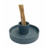 Diámetro: 10,50 cm

Altura: 5cm

Diámetro del hogar: 3,50 cm

Material: Cerámica

Color azul