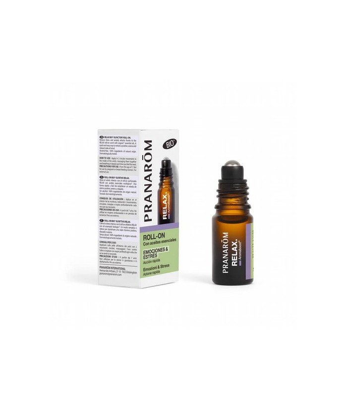 Diseñado para ayudar en la gestión del estrés, el roll-on olfativo RELAX con aceites esenciales ofrece un apoyo inmediato y dur