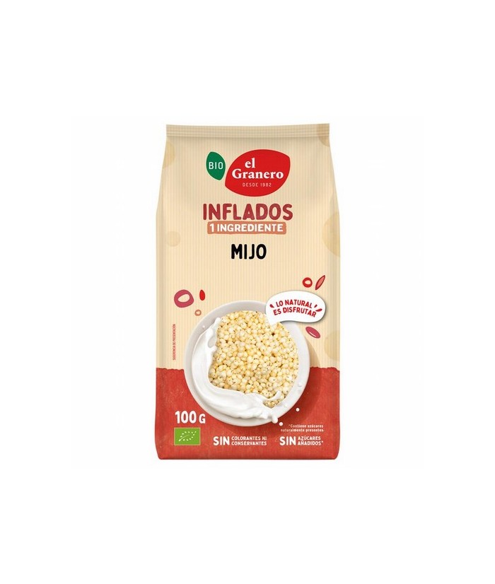 MIJO HINCHADO BIO, 100 g
Ref. 013030

Ingredientes: mijo hinchado*. Puede contener trazas de gluten, sésamo, soja y frutos s