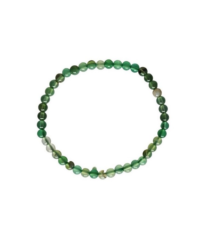 Pulsera Ágata Verde Bandeada en bola de 4mm.

En goma elástica.