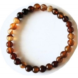 Pulsera Ágata Marrón Bandeada en bola de 6mm.

En goma elástica.