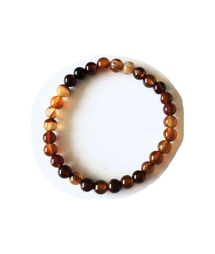 Pulsera Ágata Marrón Bandeada en bola de 6mm.

En goma elástica.
