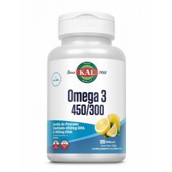 ¿Qué es Omega 3 450 EPA / 300 DHA?
Es un complemento alimenticio que aporta ácidos grasos esenciales que son fundamentales par