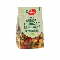 Ingredientes: pasta roja 33% (harina de maíz amarillo* 98%, polvo de remolacha* 2%), pasta verde 33% (harina de maíz amarillo* 