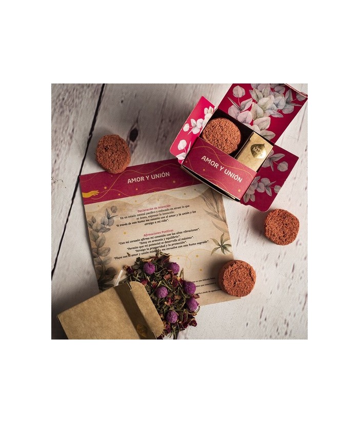 Kit Humito Sagrado: Amor y unión
Categoría: Kit Humito Sagrado
Hecho a mano
Composición: 4 carbones vegetales, perlas aromát