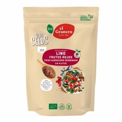 VITASEEDS LINO MOLIDO CON FRUTOS ROJOS SIN GLUTEN BIO, 200 g
Ref. 019119

Ingredientes: semillas de lino marrón* molidas 49,