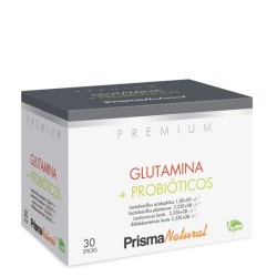 Glutamina + Probióticos, 30 stick es un complemento alimenticio de la línea Premium de Prisma Natural.

 

La línea Premium