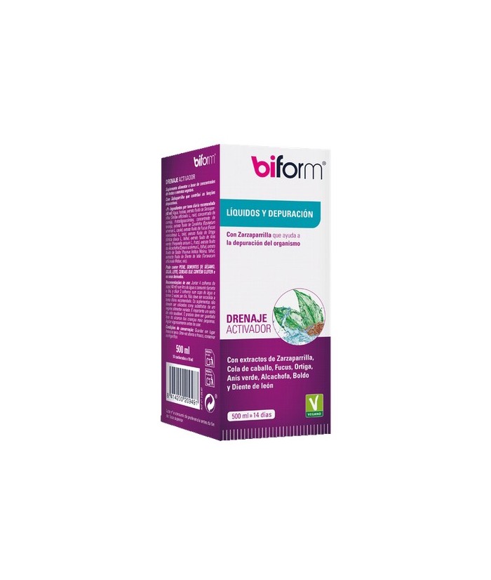 Sobre el producto
Descubre el complemento alimenticio biform drenaje activador, elaborado o a base de Zarzaparrilla, Fucus y o