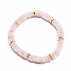 Pulsera de Cuarzo Rosa en aros de 6mm aprox.

En goma elástica.

Peso: 40 gramos aprox