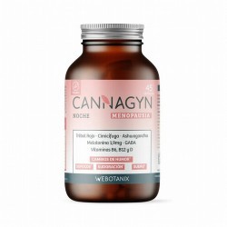 Cannagyn Noche es un complemento alimenticio formulado para apoyar a las mujeres durante la etapa de la menopausia, ayudando a 