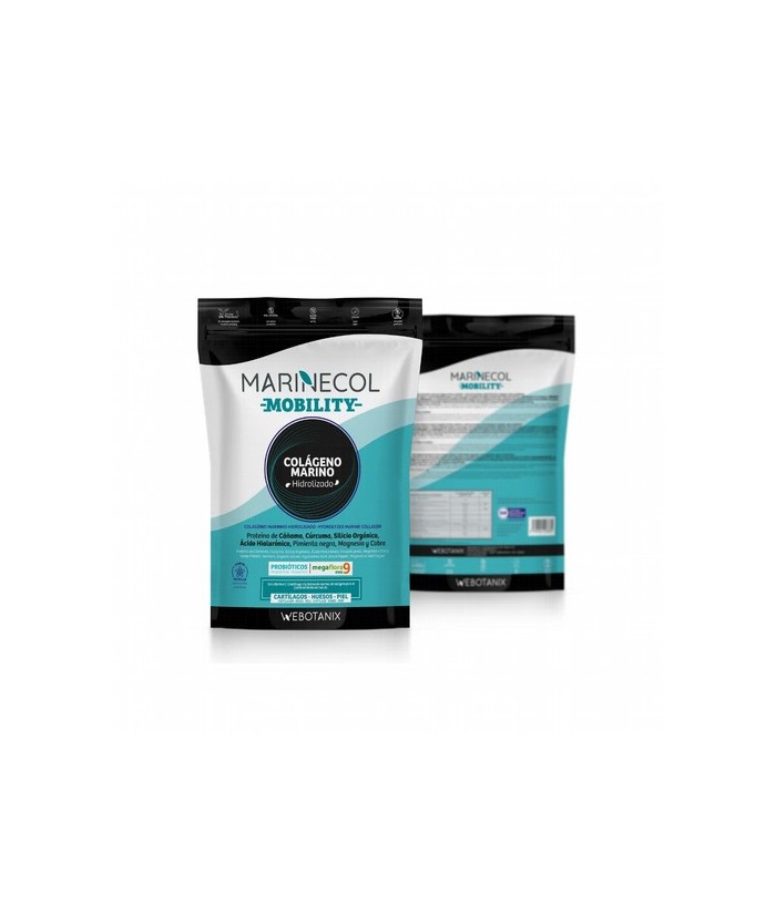 Marinecol Mobility (275g) es un complemento alimenticio a base de colágeno marino hidrolizado, extractos de plantas, vitaminas 