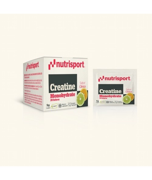 Sobres monodosis de creatina con el sello Creapure® y con sabor cítrico. Hemos cambiado los edulcorantes para adaptarlos a los 