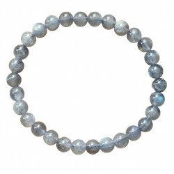 Pulsera elástica compuesta de cuentas de Labradorita de 6 mm de diámetro.