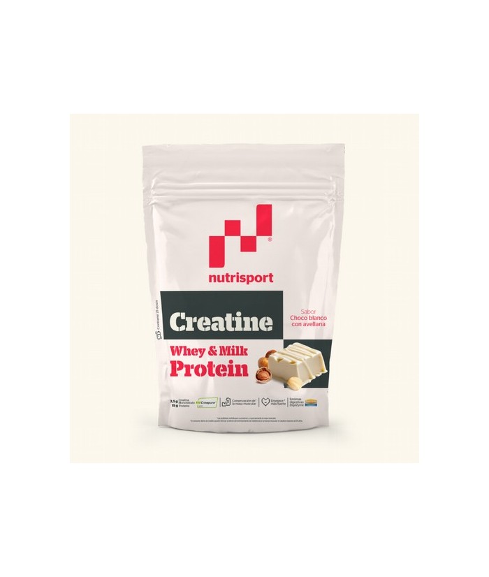 Producto que combina Creatina monohidrato (con la garantía del sello Creapure®) con concentrado de proteína de suero de leche y