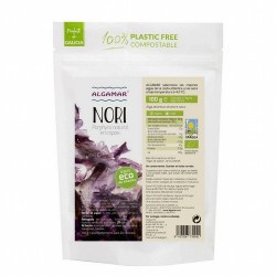 Alga nori en copos Bio 50g Algamar
Denominada Porphyra natural u "ovo marina", esta verdura de mar es la comúnmente conocida c