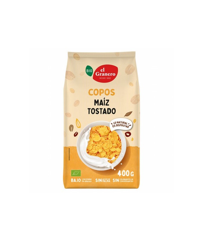 
COPOS DE MAIZ TOSTADO BIO, 400 g
Ref. 011835

Ingredientes: harina de maíz* 95%, sirope de maíz* 4% y sal 1%. Puede conten