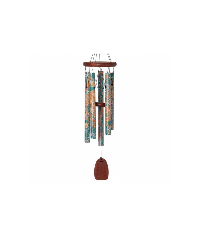 Simbolismo de esta campana Woodstock
Afinada en una antigua escala pentatónica, esta magnífica campana decorativa evoca la ele