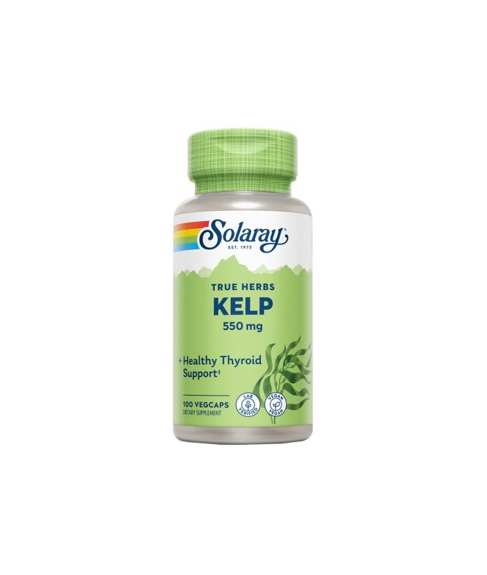 Kelp-100 VegCaps. Apto para veganos.
Contenido medio (por VegCap)
Kelp (Laminaria spp.)

550

mg

Ácido Fólico

400
