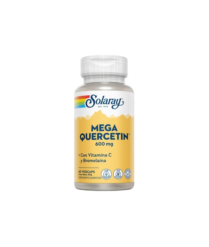 Mega Quercetin- 60 VegCaps. Sin gluten. Apto para veganos
Contenido medio (por VegCap)
Quercetin (Dihidrate)

600

mg
