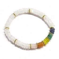 Pulsera de Cristal de Roca en aros surtidos de 6mm aprox.

En goma elástica.

Peso: 40 gramos aprox.