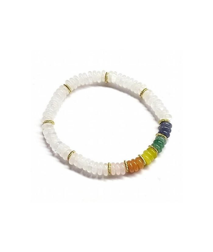 Pulsera de Cristal de Roca en aros surtidos de 6mm aprox.

En goma elástica.

Peso: 40 gramos aprox.