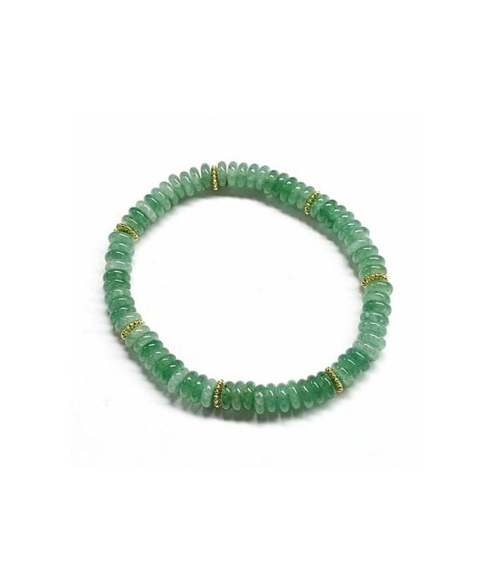 Pulsera de Aventurina Verde en aros de 6mm aprox.

En goma elástica.

Peso: 40 gramos approx