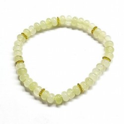 Pulsera de Jade Verde en bola plana de 6mm aprox.

En goma elástica.

Peso: 40 gramos approx.