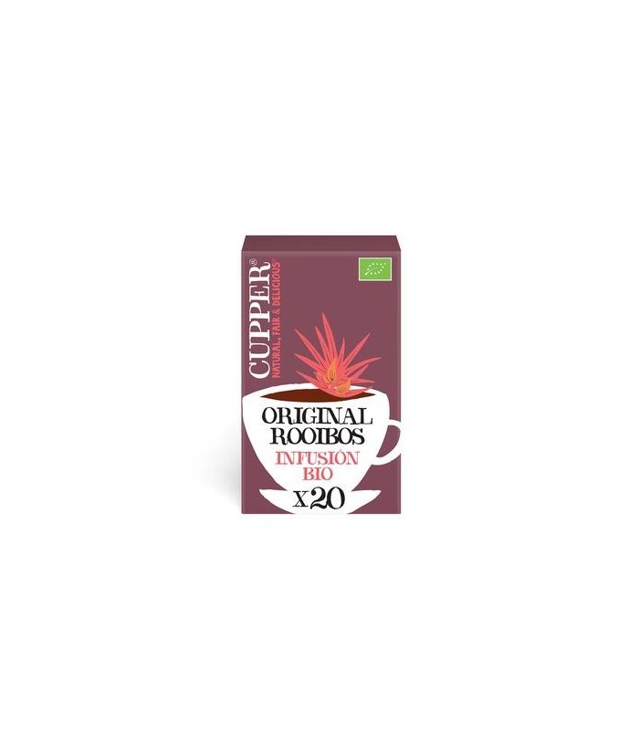 
INFUSION ORIGINAL ROOIBOS BIO, 20 BOLSAS
Ref. 604056

Ingredientes: rooibos*.
. (*)=De cultivo ecológico.