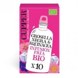 
INFUSION FRIA CON GROSELLA NEGRA Y EQUINACEA BIO, 10 BOLSAS
Ref. 604076

Ingredientes: hibisco* 52%, raíz de regaliz*, can