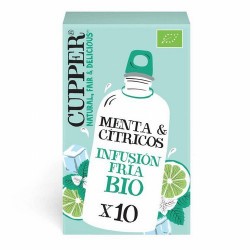 
INFUSION FRIA DE MENTA Y CITRICOS BIO, 10 BOLSAS
Ref. 604077

Ingredientes: menta* 39%, hibisco blanco*, citronella* (Cymb