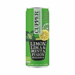 BEBIDA DE MENTA, LIMON Y LIMA BIO, 250 ml
Ref. 604117

Ingredientes: agua, zumo de fruta a partir de concentrado* (manzana* 