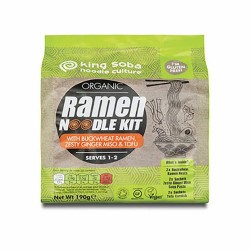 KIT DE NOODELS RAMEN (T. SARRACENO, JENGIBRE, MISO Y TOFU) SIN GLUTEN BIO, 190 g
Ref. 130155

Ingredientes: harina de trigo 