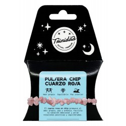 TRI.PULSERA CUARZO ROSA CHIP
