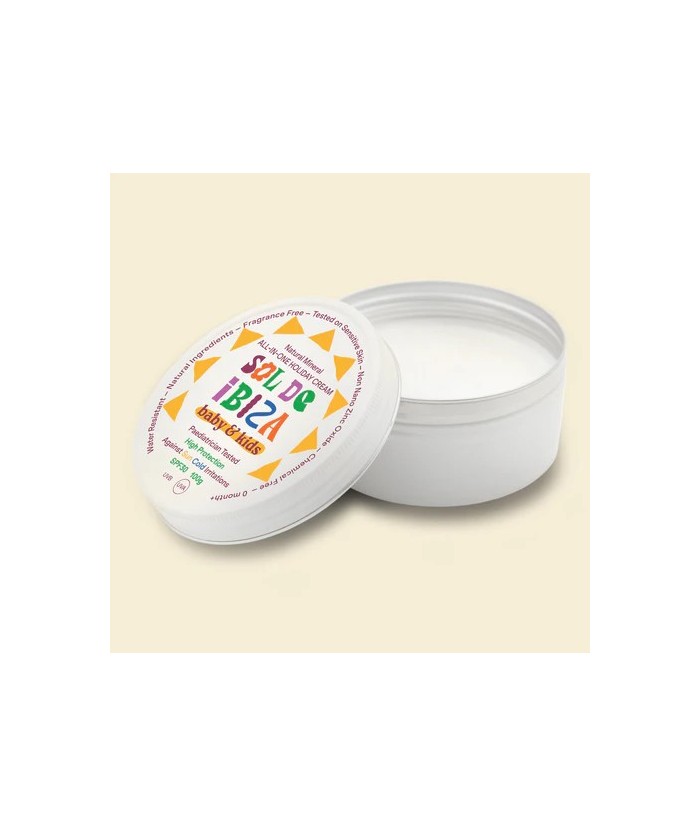 Protección solar orgánica y crema calmante. Aplicar con las manos limpias sobre la piel limpia antes de la exposición al sol. V